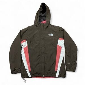 The North Face Womens XL HyVent 3-in-1 Jacket Brown Pink Hooded Coat
